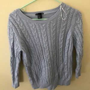 Light Blue Cable Knit Sweater